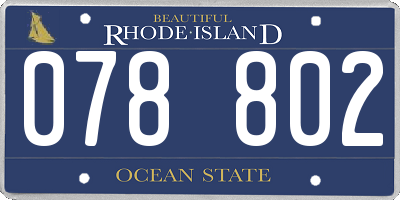 RI license plate 078802