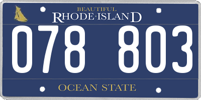 RI license plate 078803
