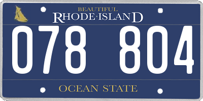 RI license plate 078804