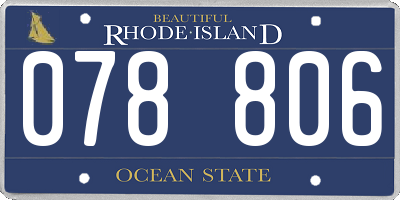 RI license plate 078806