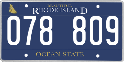 RI license plate 078809