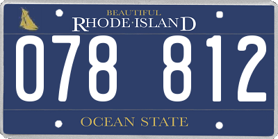 RI license plate 078812
