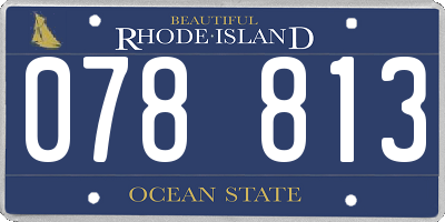 RI license plate 078813