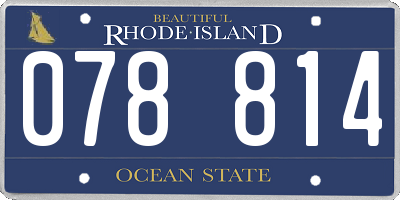 RI license plate 078814
