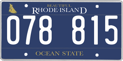 RI license plate 078815