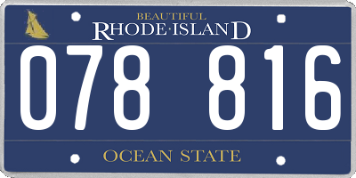 RI license plate 078816