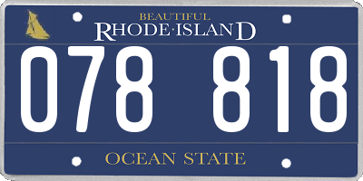 RI license plate 078818