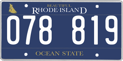RI license plate 078819