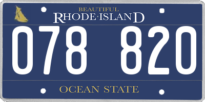 RI license plate 078820