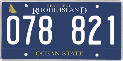 RI license plate 078821