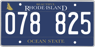 RI license plate 078825
