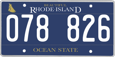 RI license plate 078826