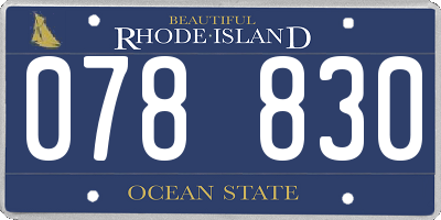 RI license plate 078830