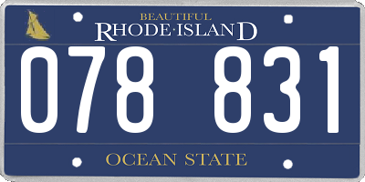 RI license plate 078831