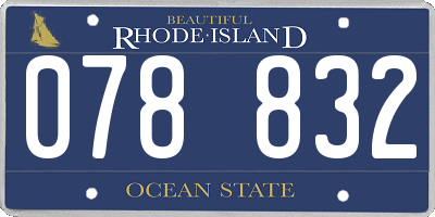 RI license plate 078832