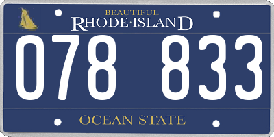 RI license plate 078833