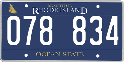 RI license plate 078834