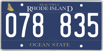 RI license plate 078835