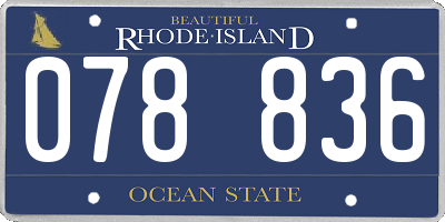 RI license plate 078836