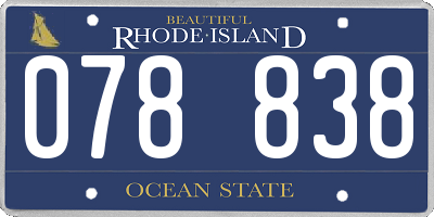 RI license plate 078838