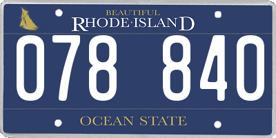 RI license plate 078840