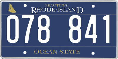 RI license plate 078841