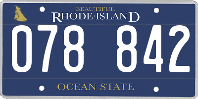 RI license plate 078842