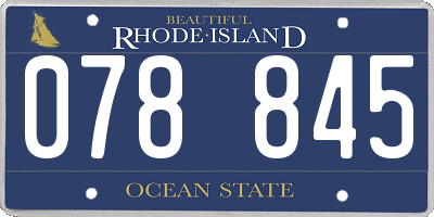 RI license plate 078845