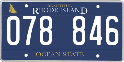 RI license plate 078846