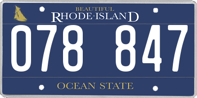 RI license plate 078847