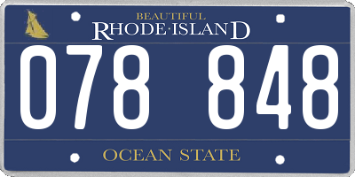 RI license plate 078848