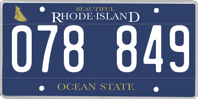 RI license plate 078849