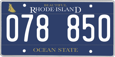 RI license plate 078850