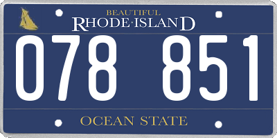 RI license plate 078851