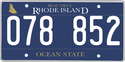 RI license plate 078852