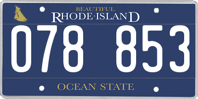 RI license plate 078853