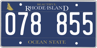 RI license plate 078855