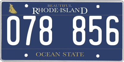 RI license plate 078856