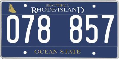 RI license plate 078857