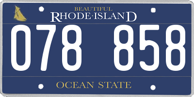 RI license plate 078858