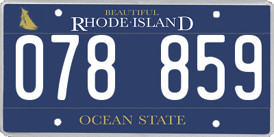RI license plate 078859