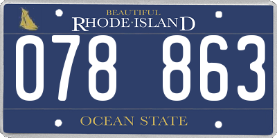 RI license plate 078863