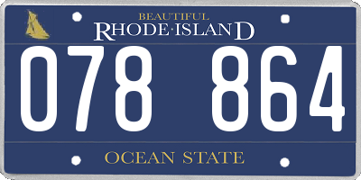 RI license plate 078864
