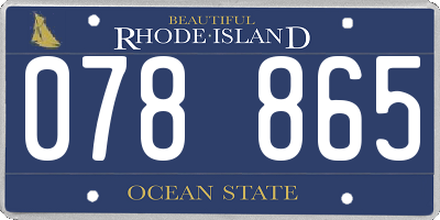RI license plate 078865