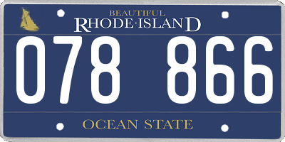 RI license plate 078866