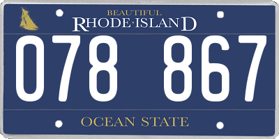 RI license plate 078867