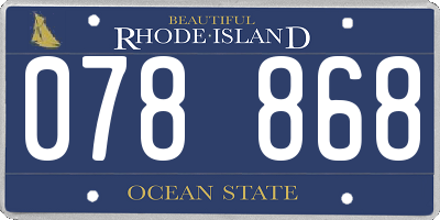 RI license plate 078868