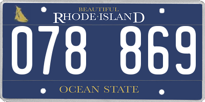 RI license plate 078869