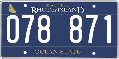 RI license plate 078871