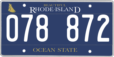 RI license plate 078872